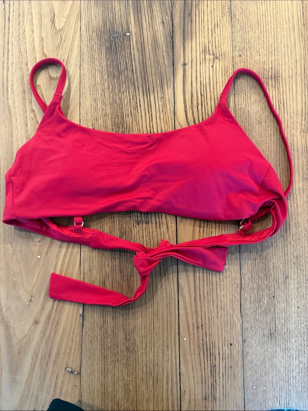NWOT Quince Classic Red Bikini Top with Tie Back - Size Medium
